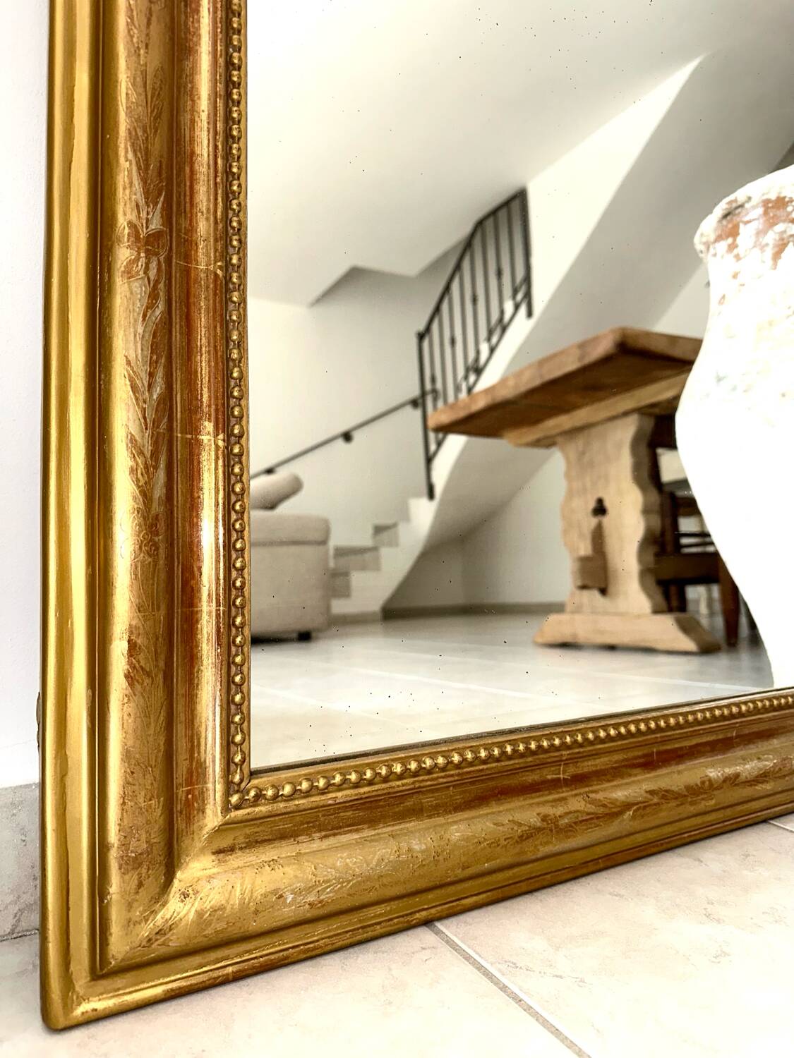 Miroir Louis-Philippe à fronton, XIXème