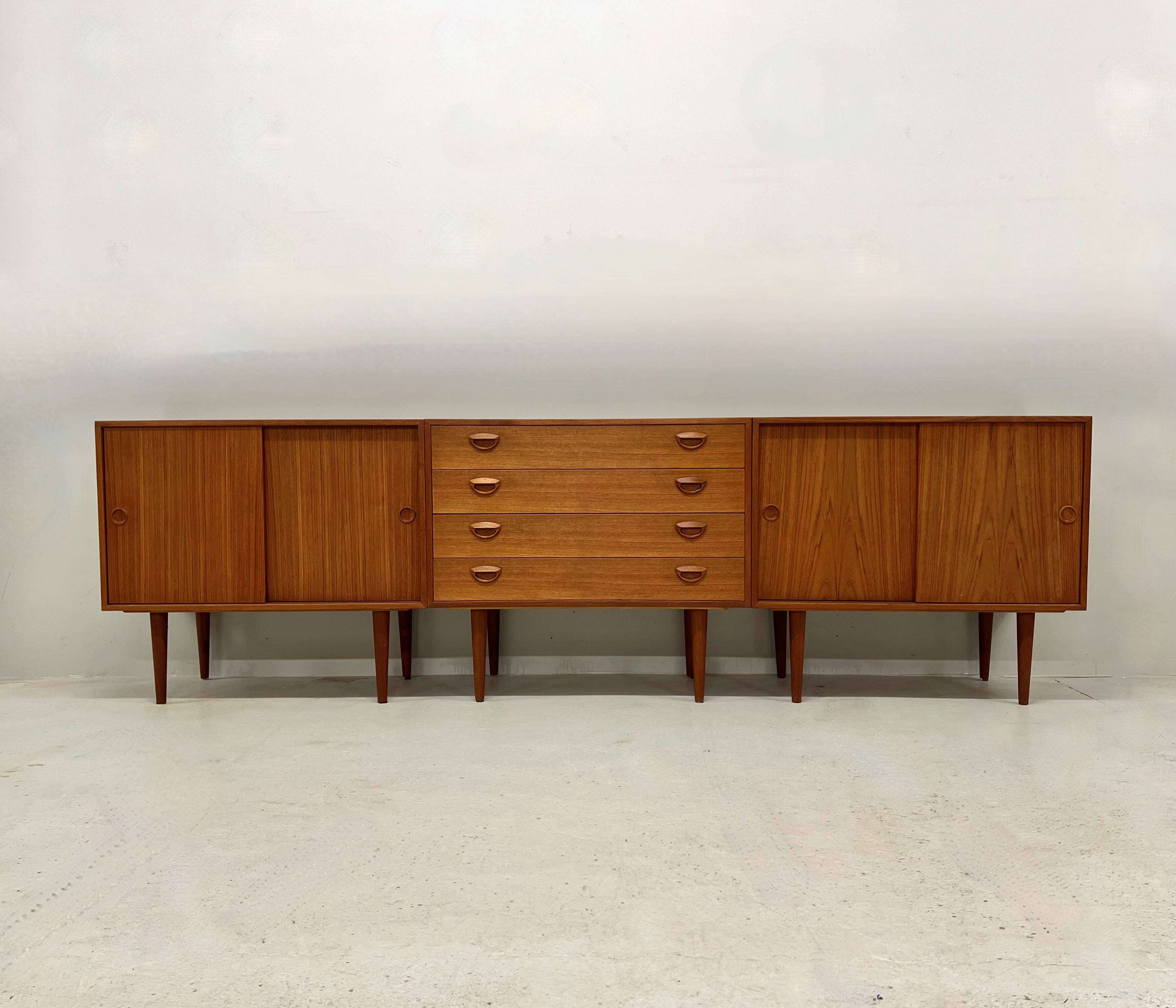 Kai Kristiansen Teak Cabinets By Feldballes, 1960s.