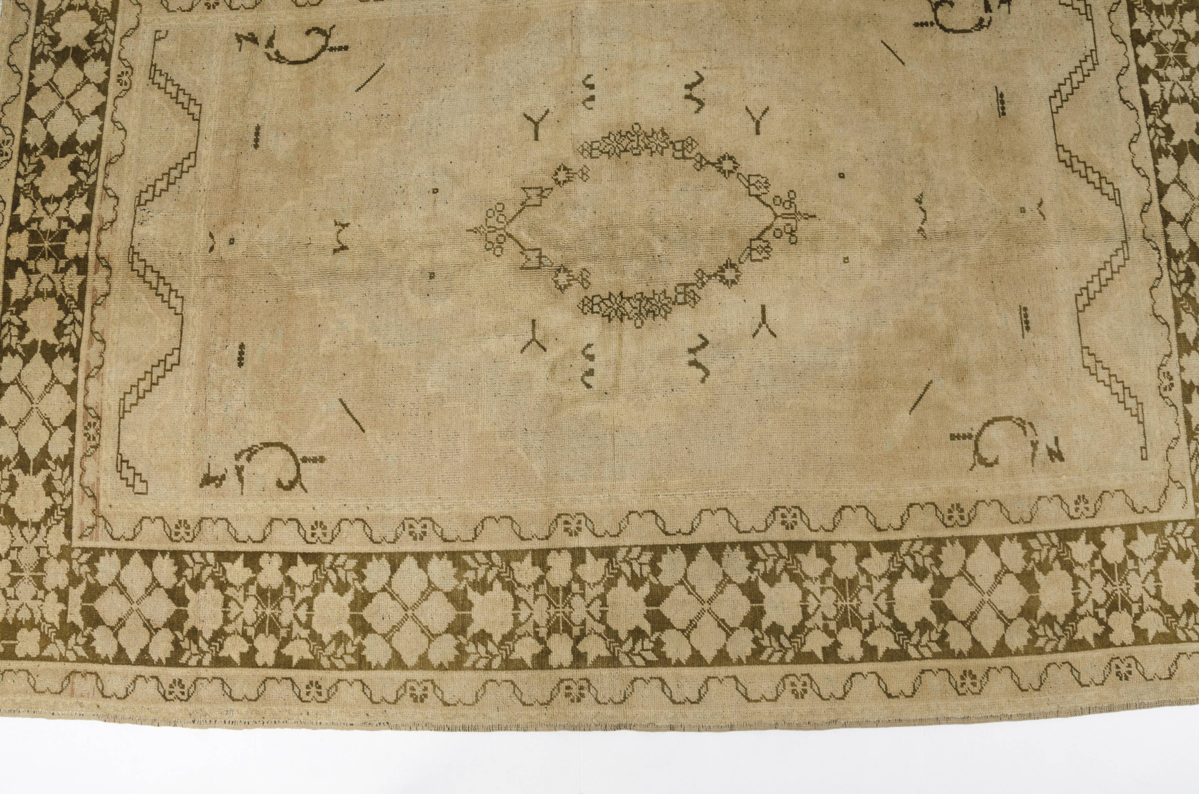 Oushak Handknotted Vintage Floor Rug