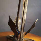 Lampe fer forgé 1920  pate de verre