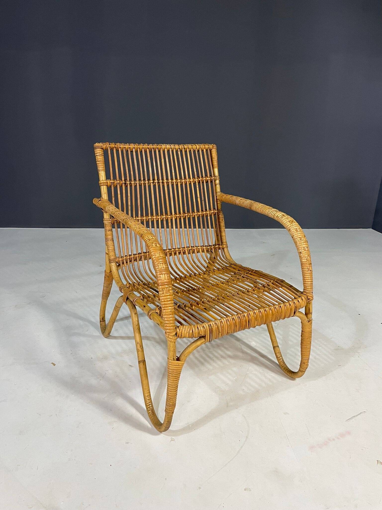 Art Deco rattan seating set, Central Europe, 1930s–1940s