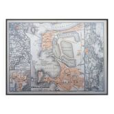 Saint-Malo, Brittany, original map printed in 1902.