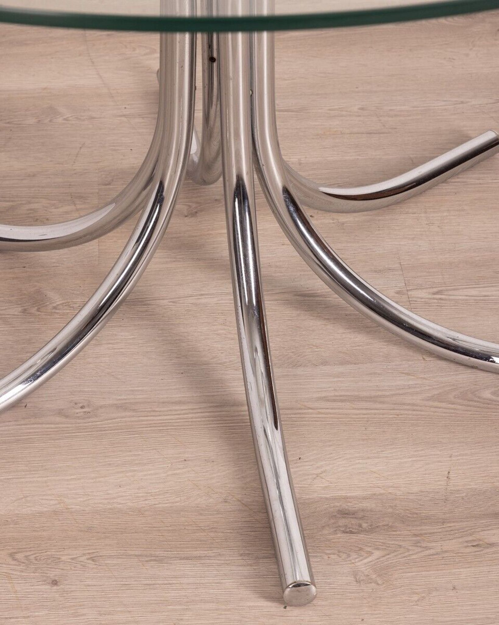Table ronde en verre vintage design italien des années 1970