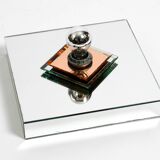 Stunning  large 1980s Italian mirror ceiling lamp in Postmodern design