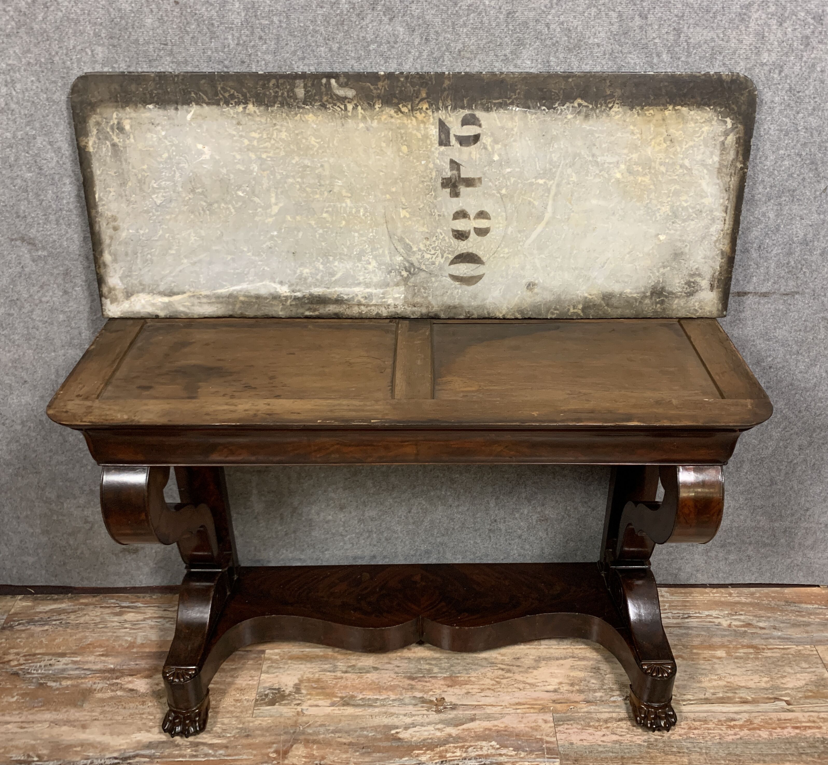 Console with crosses empire era mahogany around 1810-1820