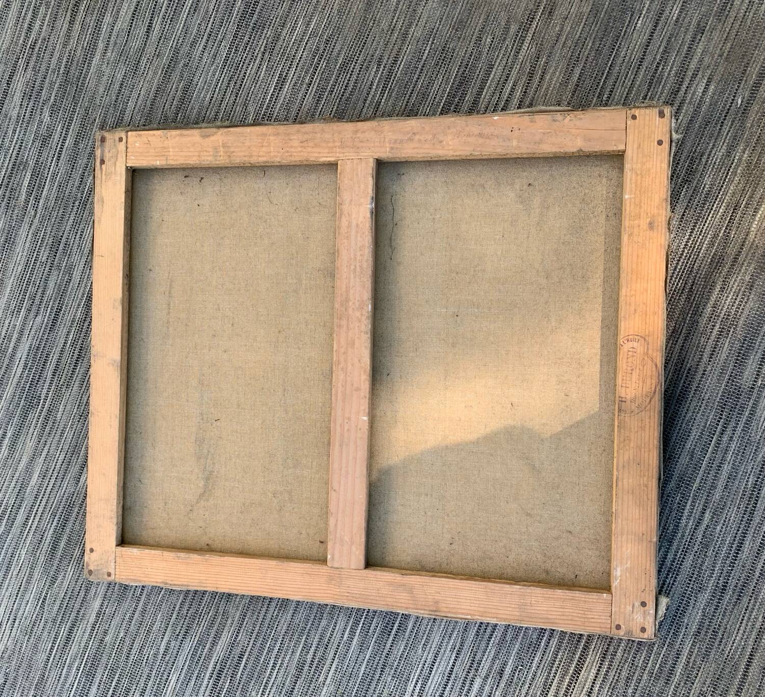 Portrait oil on old canvas