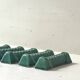 6 green ceramic knife rests, Vallauris 1950