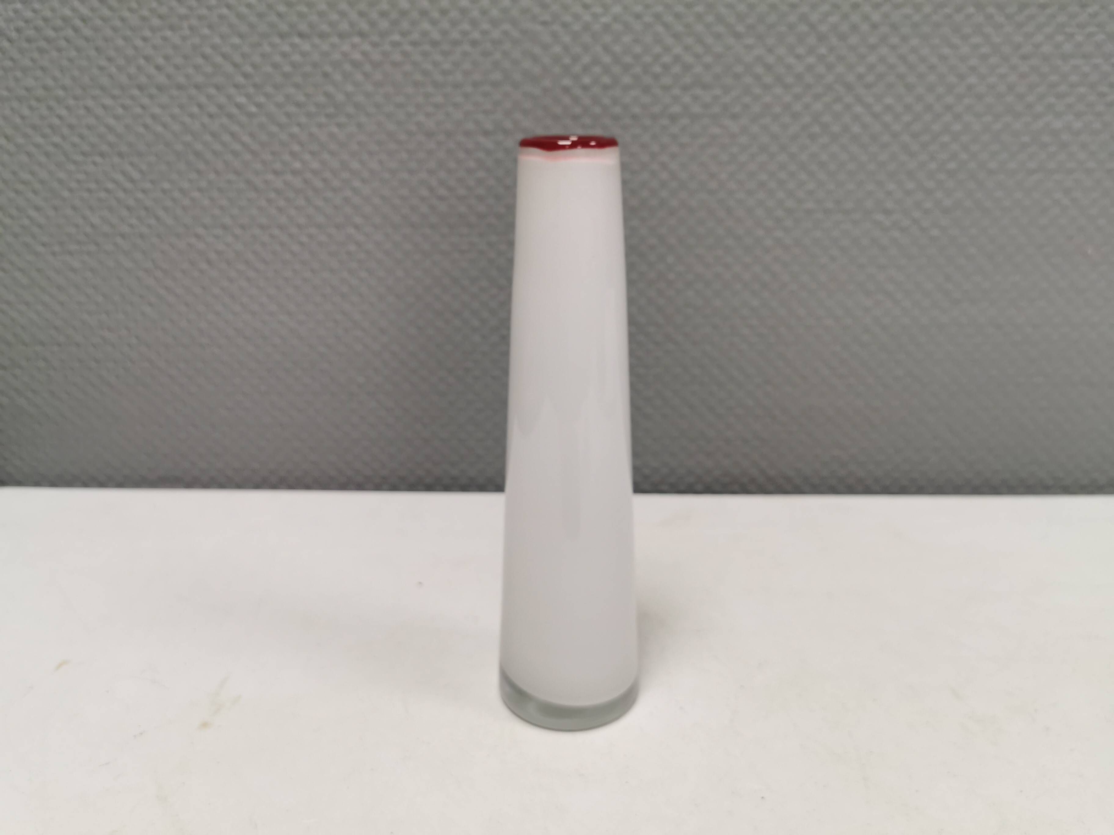 Slim mouth-blown vase from Danish holmegaard glassworks, estimated 1980s.