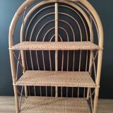 Shelf arch vintage rattan light honey 3 levels