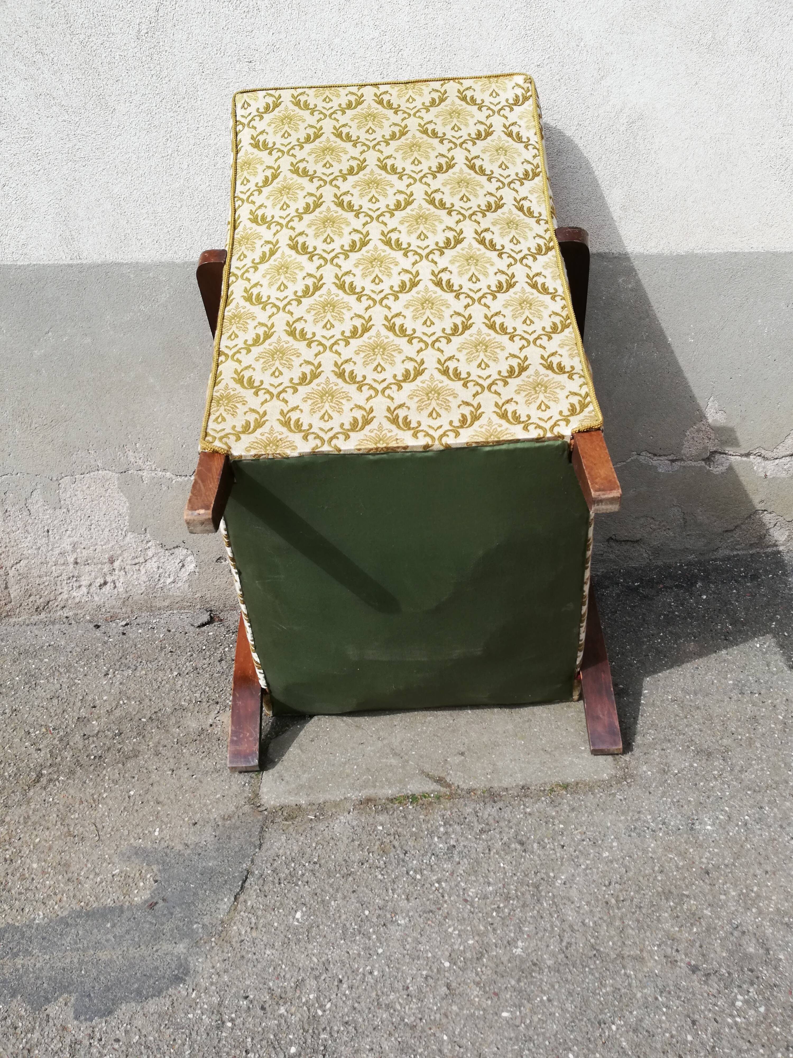 Chair 50s green floral fabric