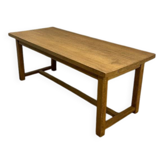 Solid oak farmhouse table, stripped and varnished