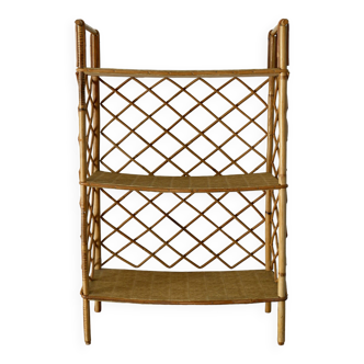 Rattan shelf crossbar shelf to stand 1970s