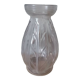 Vintage molded glass bulb vase leaf pattern