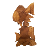 Wood carving duo of fish