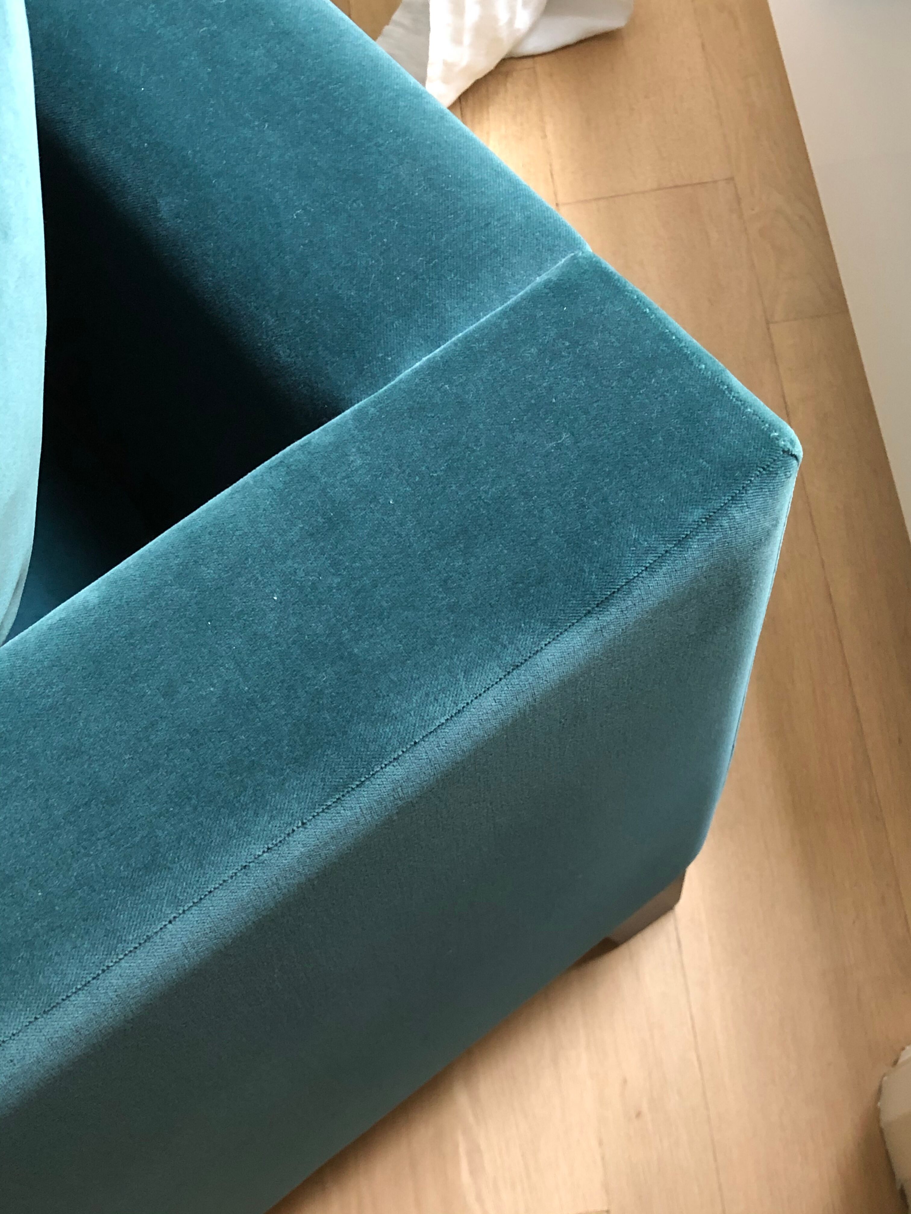 Gilles Nouailhac emerald green velvet sofa