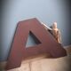 Letter sign brown A
