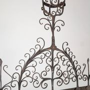 Spanish Wrought Iron Fireplace Screen Candelabra, Arts and Crafts, 1880s