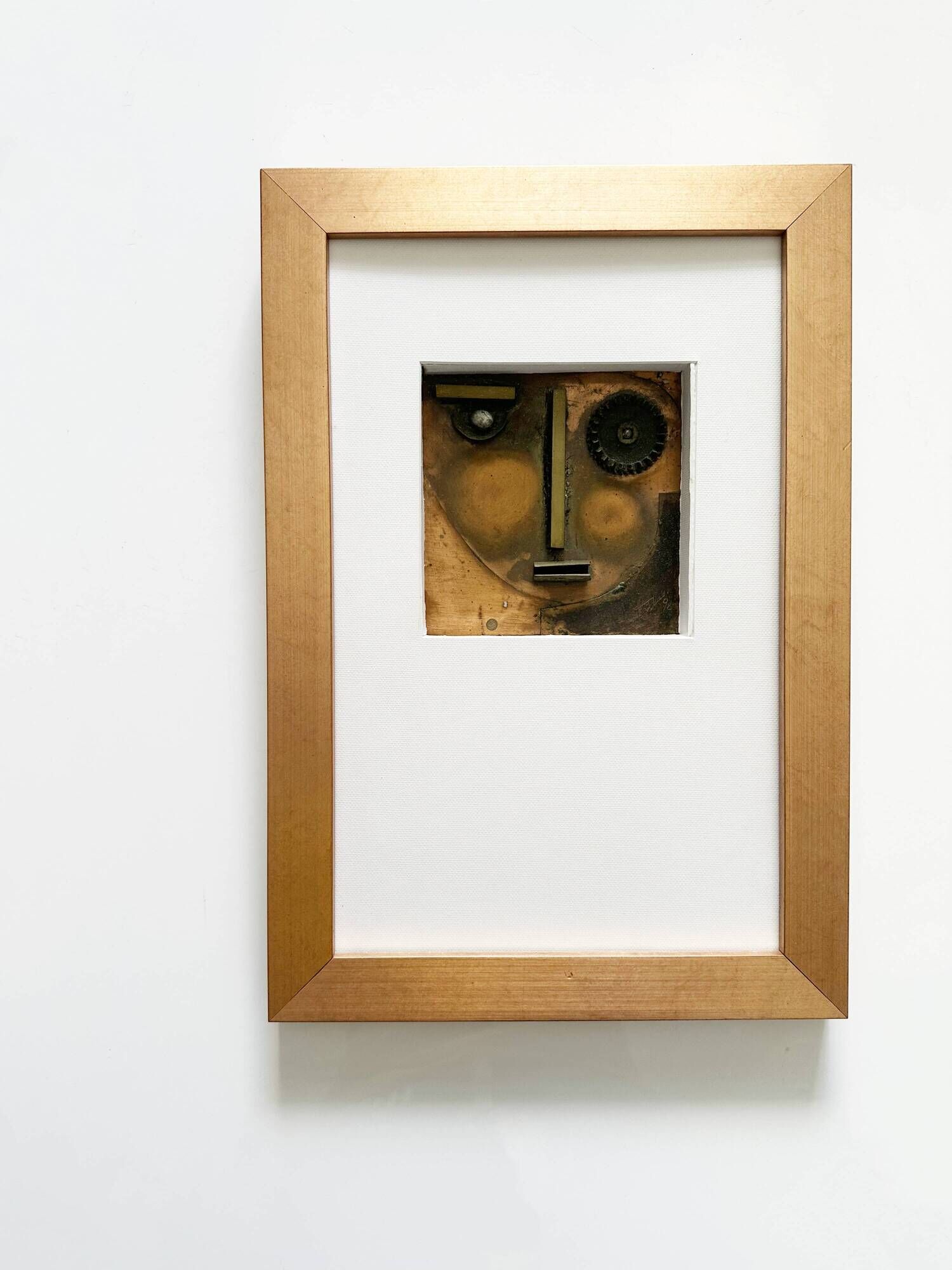 Avant-Garde Cubist portrait sculpture in flamed metal, Germany, 1990s