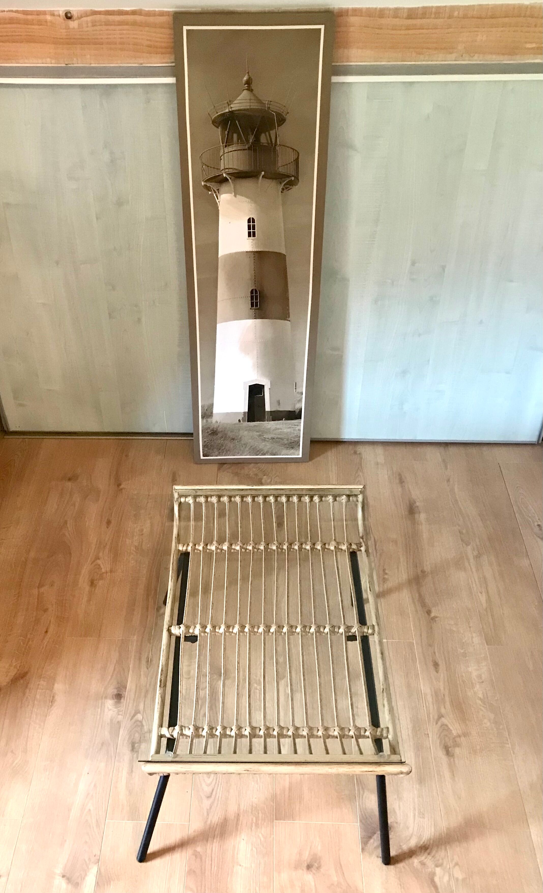 Coffee table, glass magazine holders