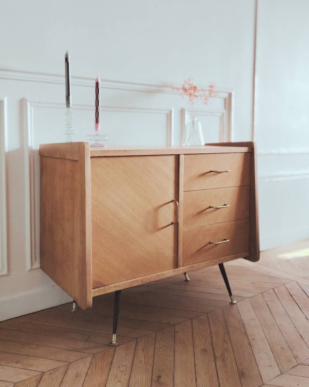 Low buffet/renovated vintage sideboard, Scandinavian style, 1950s-60s