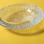 Vintage Clear Glass Henninger Meister Spezial Bier Round Ashtray / Germany