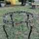 Antique side table/low table, onyx top and patinated bronze metal base.