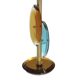 Pair of contemporary Murano glass lamps with a brass structure, made in Italy.
