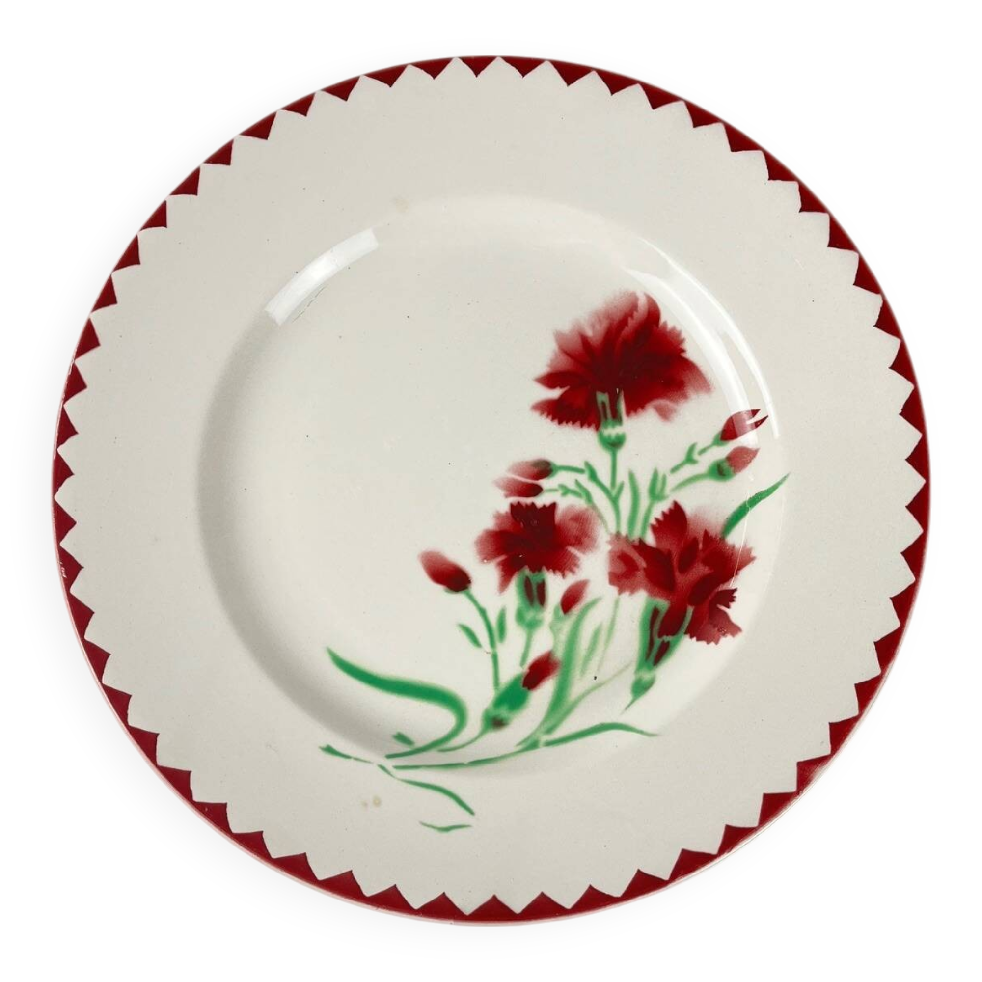 Round "Oeillet" dish Sarreguemines, 1920-50