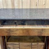 Empire period secretary in walnut, oak and black marble top