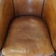 Set of 2 club armchairs in sheepskin leather with black piping