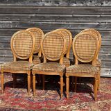 Suite of six Louis XVI-style medallion chairs