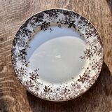 Lot de 6 assiettes à dessert anciennes en terre de fer modèle Alphand de Sa