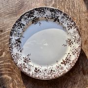 Set of 6 antique ironstone dessert plates, Alphand pattern by Sa