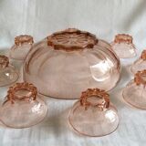 Set of 8 vintage dessert bowls and its pink bowl 1960s