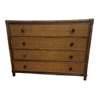 Rattan chest of drawers