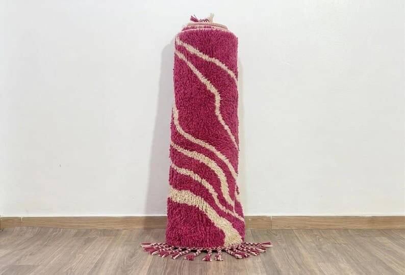 Traditional artisan beni ourain rug Bordeaux 150/250 cm