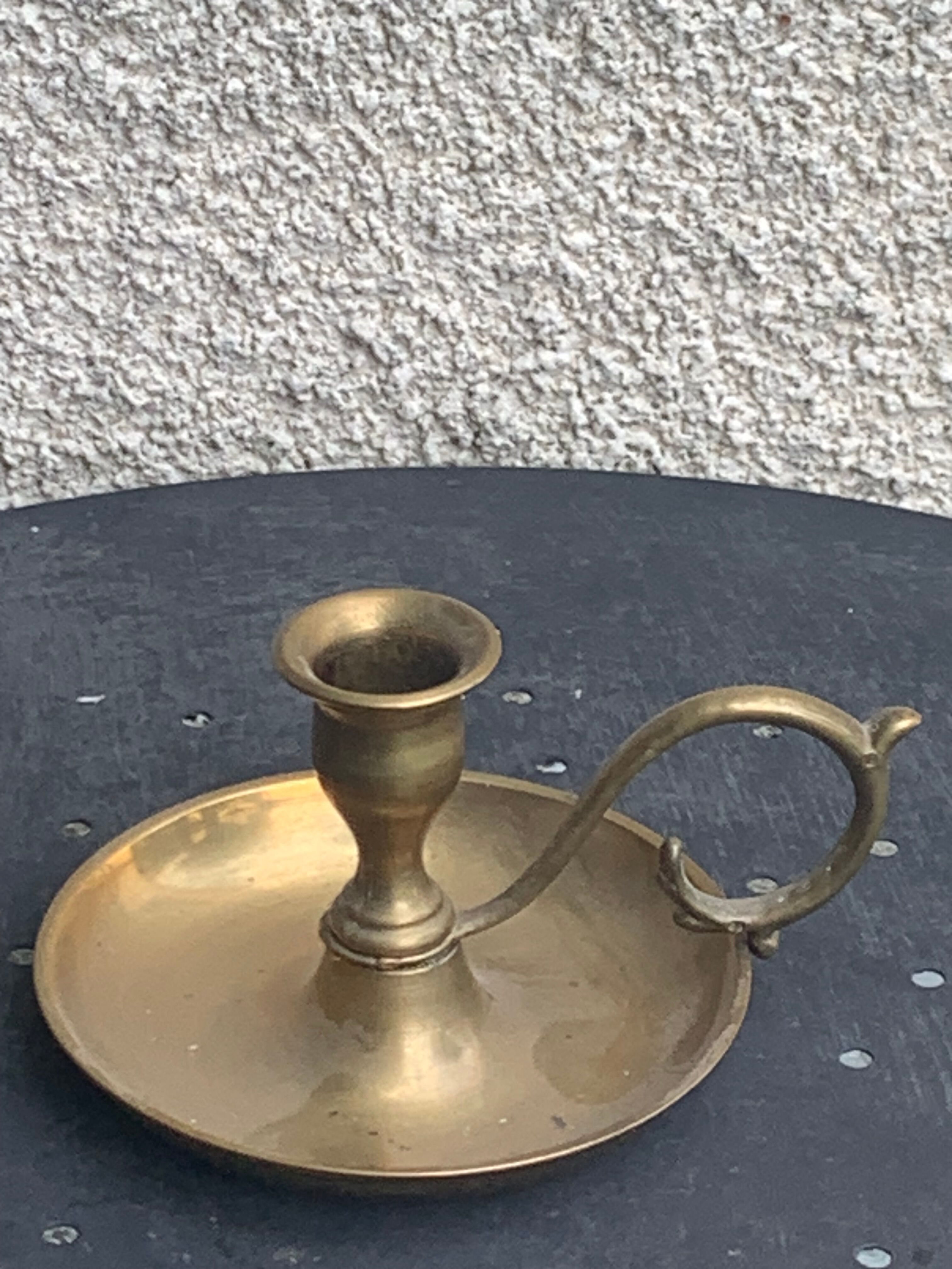 Antique thumb holder, vintage gilded brass cellar rat