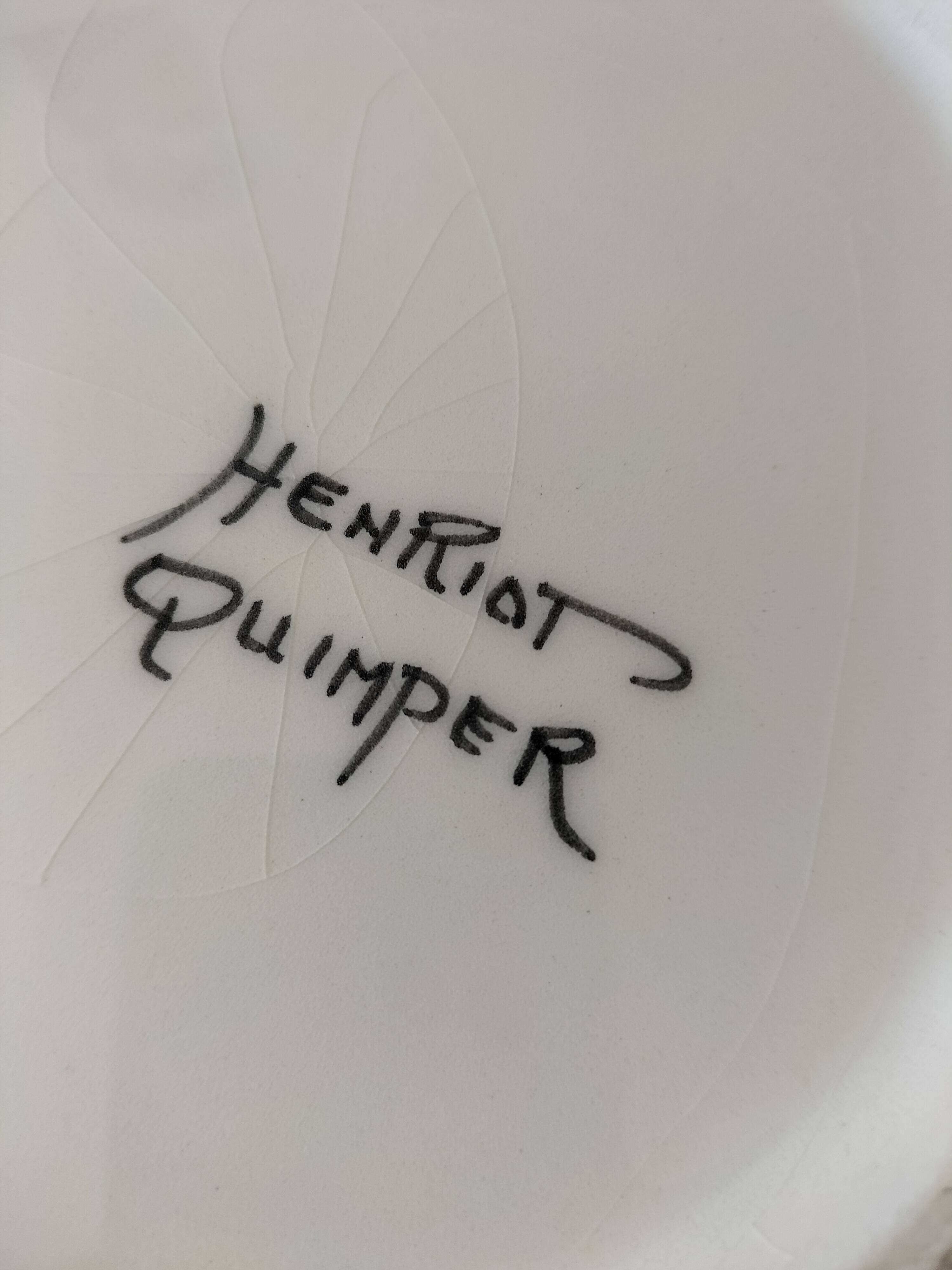 Coupe à fruits Henriot Quimper à motif floral stylisé