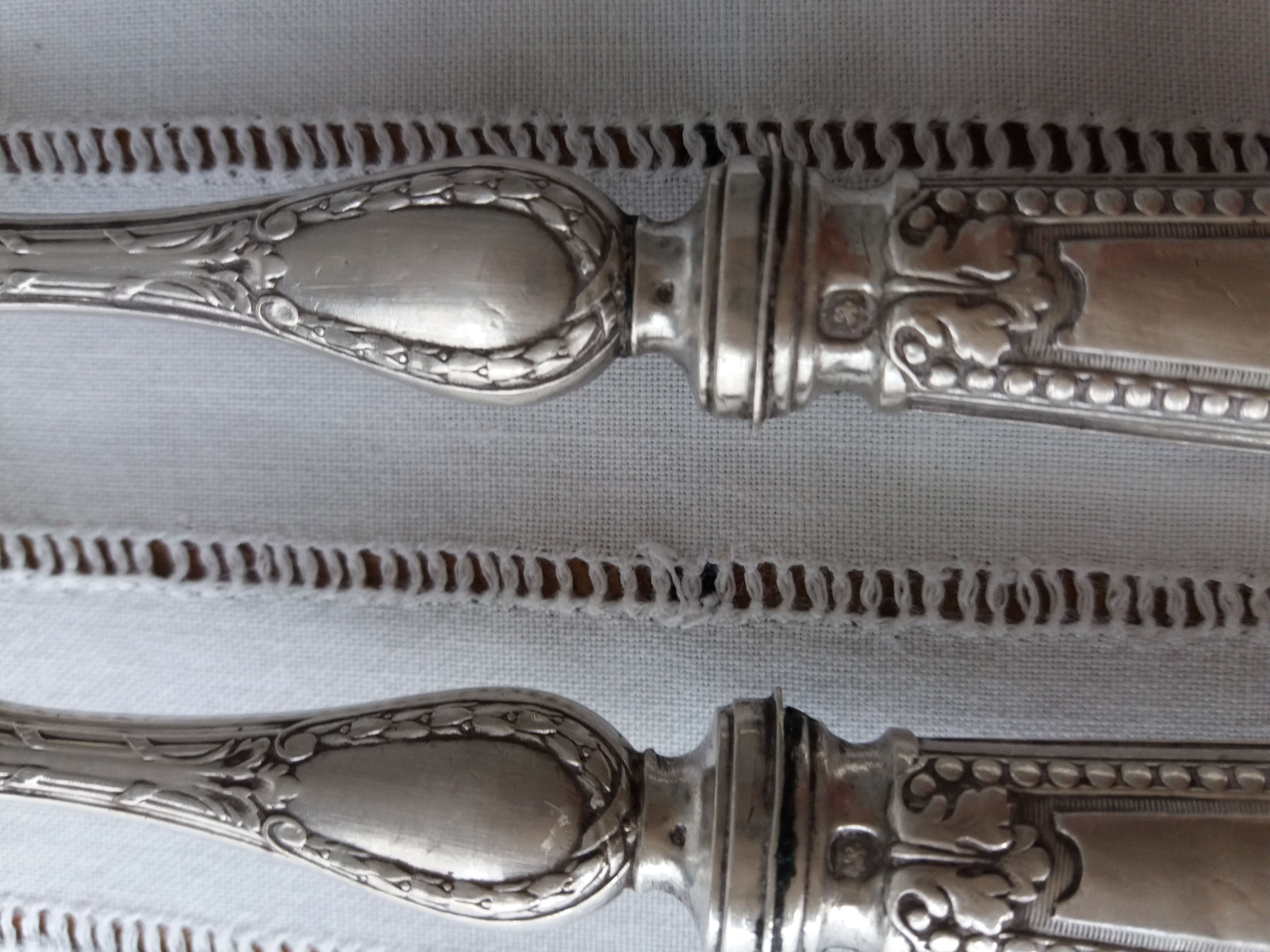 Salad cutlery set in  solid silver