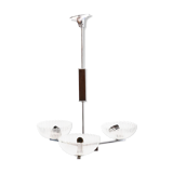 Vintage ceiling light in chrome and glass, Czechoslovakia 1950s