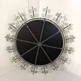 Huge round wrought iron wall mirror 1960’s
