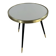 Round table Twist, high-gloss laminate and brass details, handmade, size M.