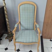 Cabriolet armchair / Louis Philippe style in perfect condition – Scottish fabric