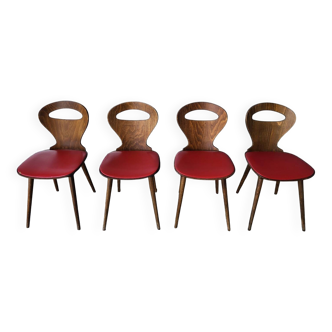Set of 4 Baumann-style chairs, ant model