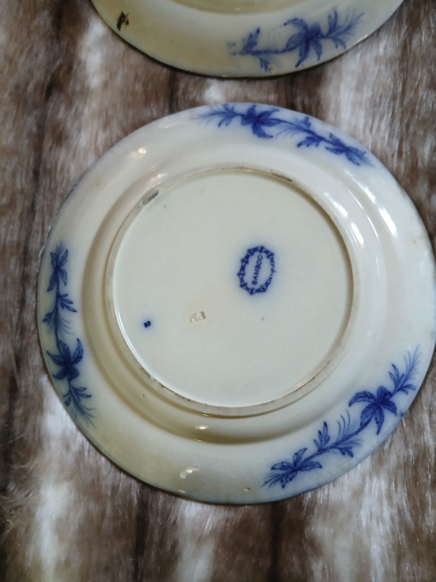 8 very old flat plates made of ironstone