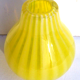 Art Deco glass vase, very small, ball shape with yellow and opalescent stripes