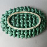 Woven ceramic basket signed Jérome Massier Vallauris