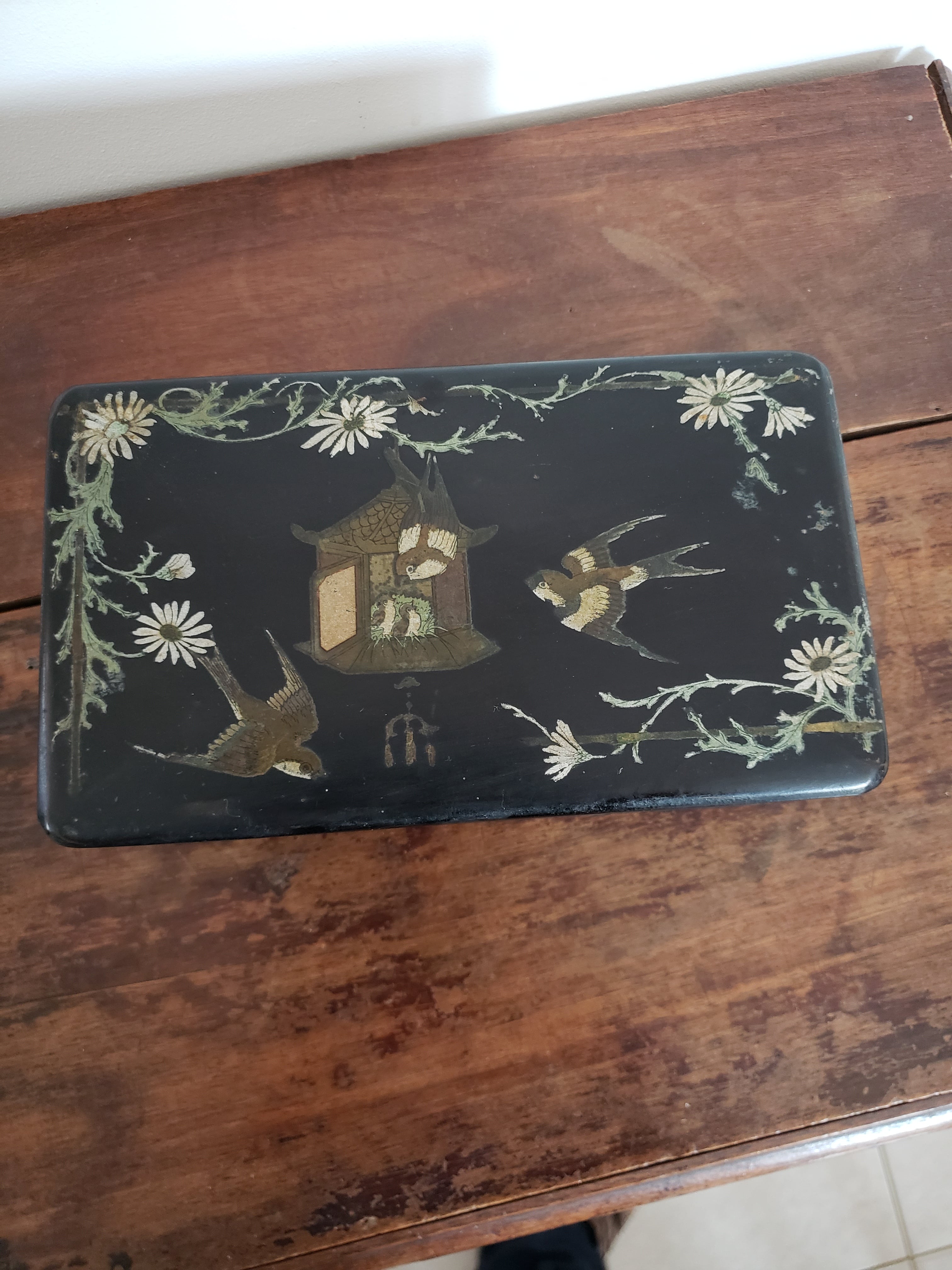 Old boiled cardboard box