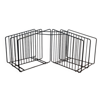 Duo pair of metal vinyl record holders