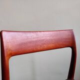 Niels Otto Møller No. 77, 6 chaises, teck et textile